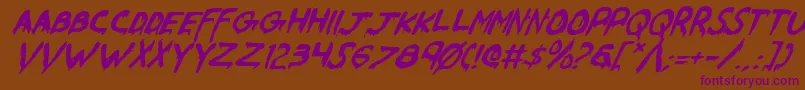 Werebeasti Font – Purple Fonts on Brown Background