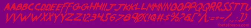 Werebeasti Font – Red Fonts on Purple Background