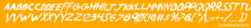 Werebeasti Font – White Fonts on Orange Background