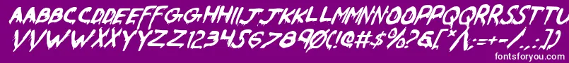 Werebeasti Font – White Fonts on Purple Background