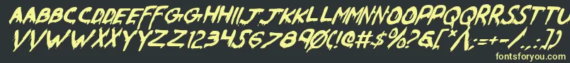 Werebeasti Font – Yellow Fonts on Black Background