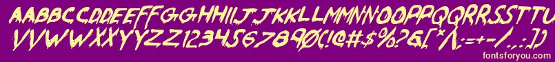 Werebeasti Font – Yellow Fonts on Purple Background