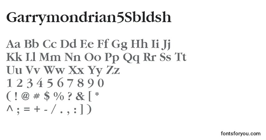 Garrymondrian5Sbldsh Font – alphabet, numbers, special characters