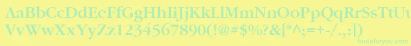 Czcionka Garrymondrian5Sbldsh – zielone czcionki na żółtym tle
