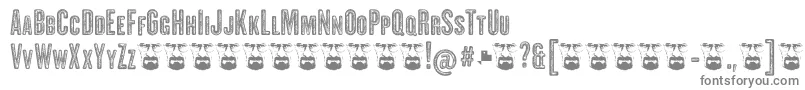 ClandestinaCapsErodedFfp-fontti – harmaat kirjasimet valkoisella taustalla