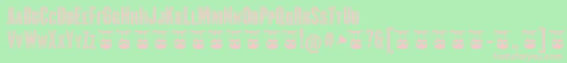 Lisätietoja ClandestinaCapsErodedFfp-fontista ClandestinaCapsErodedFfp-fontti – vaaleanpunaiset fontit vihreällä taustalla