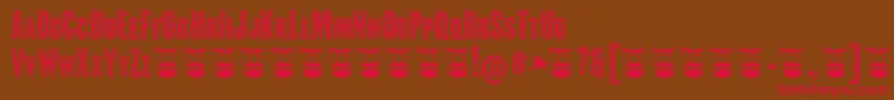 ClandestinaCapsErodedFfp-Schriftart – Rote Schriften auf braunem Hintergrund