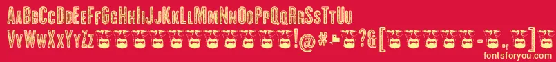 ClandestinaCapsErodedFfp Font – Yellow Fonts on Red Background