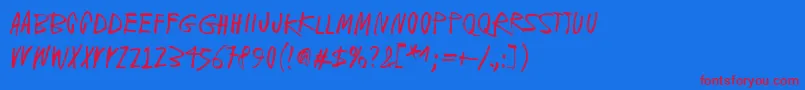 IceCreamForCrow Font – Red Fonts on Blue Background