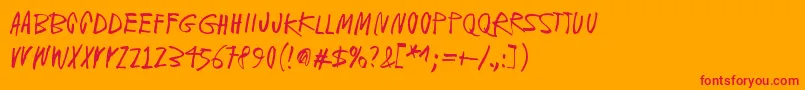 IceCreamForCrow Font – Red Fonts on Orange Background