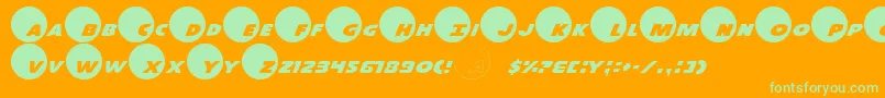 Dot.Com Font – Green Fonts on Orange Background