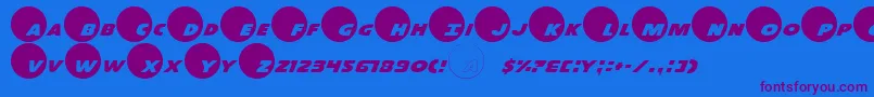 Dot.Com-Schriftart – Violette Schriften auf blauem Hintergrund