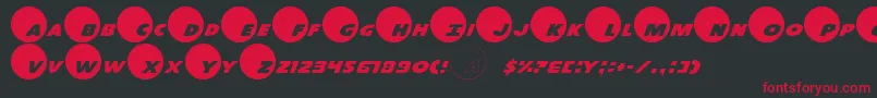 Dot.Com-Schriftart – Rote Schriften auf schwarzem Hintergrund