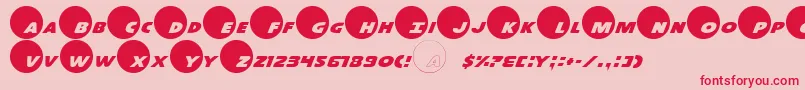 Fonte Dot.Com – fontes vermelhas em um fundo rosa