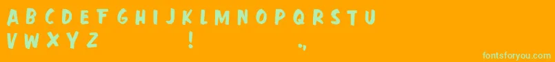 Fastaction Font – Green Fonts on Orange Background