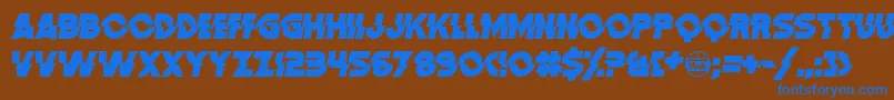 Czcionka DistortionDosAnalogue – niebieskie czcionki na brązowym tle