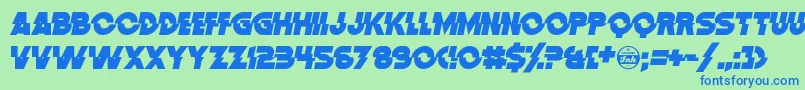 DistortionDosAnalogue Font – Blue Fonts on Green Background