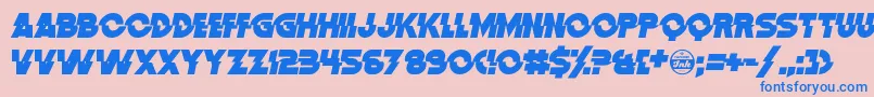 DistortionDosAnalogue Font – Blue Fonts on Pink Background