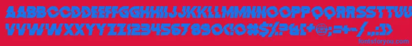 DistortionDosAnalogue Font – Blue Fonts on Red Background