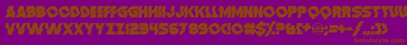 DistortionDosAnalogue Font – Brown Fonts on Purple Background