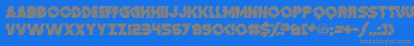 DistortionDosAnalogue Font – Gray Fonts on Blue Background