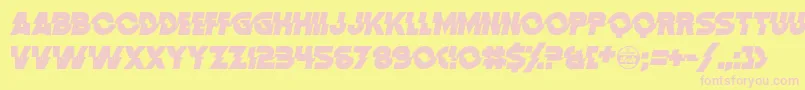 DistortionDosAnalogue Font – Pink Fonts on Yellow Background