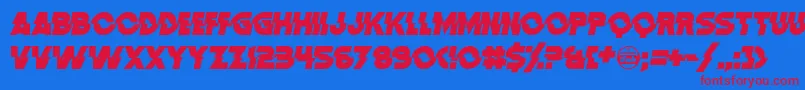 DistortionDosAnalogue Font – Red Fonts on Blue Background