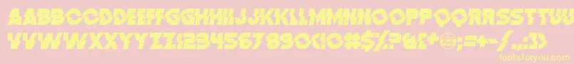 DistortionDosAnalogue Font – Yellow Fonts on Pink Background