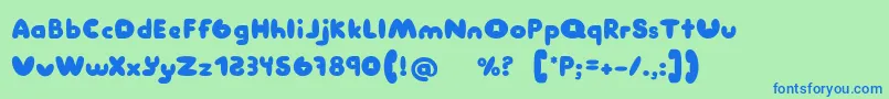 Manis Font – Blue Fonts on Green Background