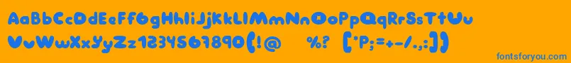 Manis Font – Blue Fonts on Orange Background