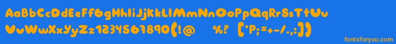 Manis Font – Orange Fonts on Blue Background