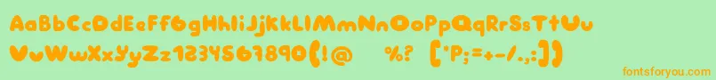 Manis Font – Orange Fonts on Green Background