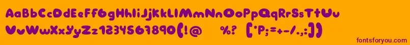 Manis Font – Purple Fonts on Orange Background