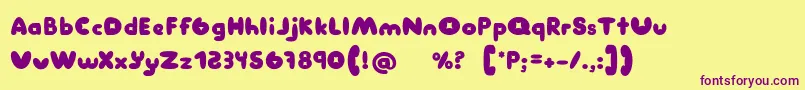 Manis Font – Purple Fonts on Yellow Background