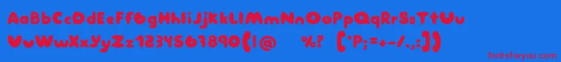 フォントManis – 赤い文字の青い背景