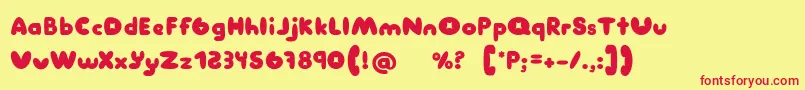 フォントManis – 赤い文字の黄色い背景