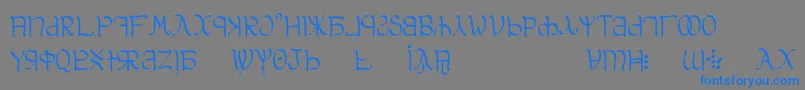 フォントAglab – 灰色の背景に青い文字