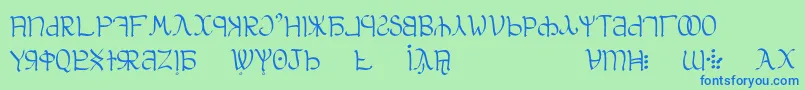 Aglab-fontti – siniset fontit vihreällä taustalla