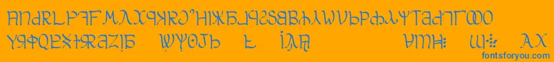 Aglab Font – Blue Fonts on Orange Background