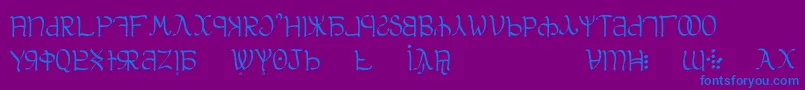 フォントAglab – 紫色の背景に青い文字