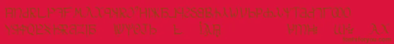 Czcionka Aglab – brązowe czcionki na czerwonym tle