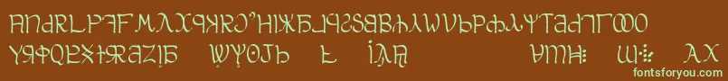 Aglab-fontti – vihreät fontit ruskealla taustalla