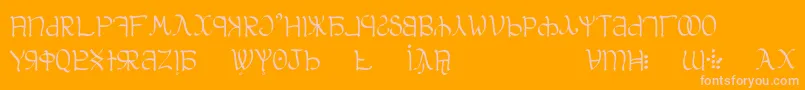 Aglab Font – Pink Fonts on Orange Background