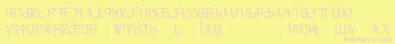 Aglab-fontti – vaaleanpunaiset fontit keltaisella taustalla