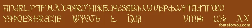 Aglab-fontti – keltaiset fontit ruskealla taustalla
