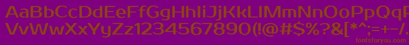 Fonte ProstoOne – fontes marrons em um fundo roxo