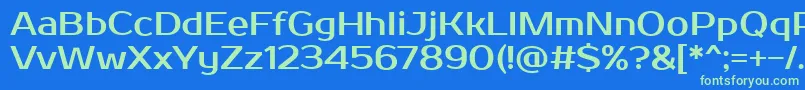 Шрифт ProstoOne – зелёные шрифты на синем фоне