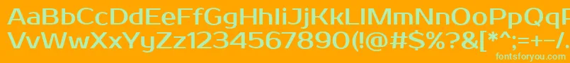 フォントProstoOne – オレンジの背景に緑のフォント