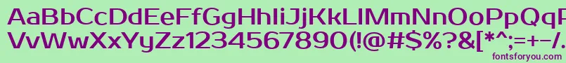 Lisätietoja ProstoOne-fontista ProstoOne-fontti – violetit fontit vihreällä taustalla