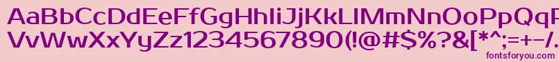 フォントProstoOne – ピンクの背景に紫のフォント